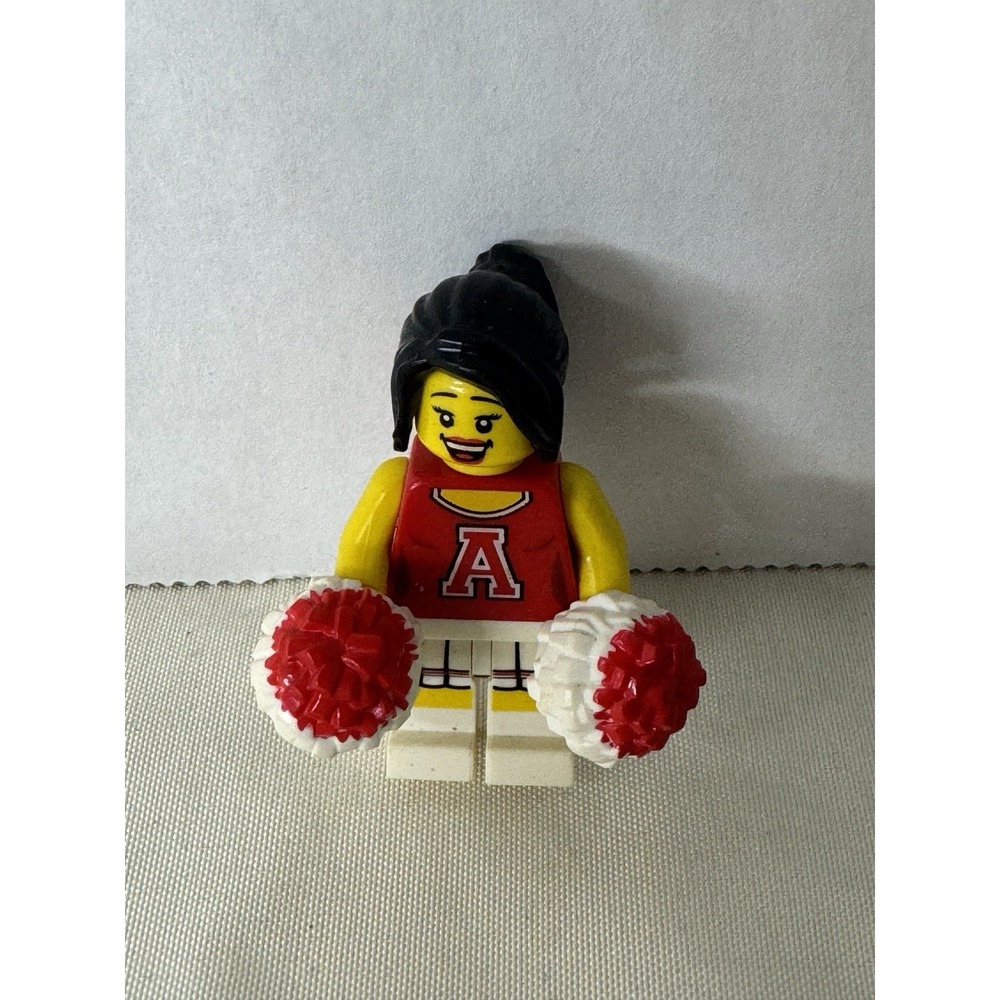LEGO Minifigure Series 1 Cheerleader (col01-3) Red Uniform‎ w/ Pom-Poms